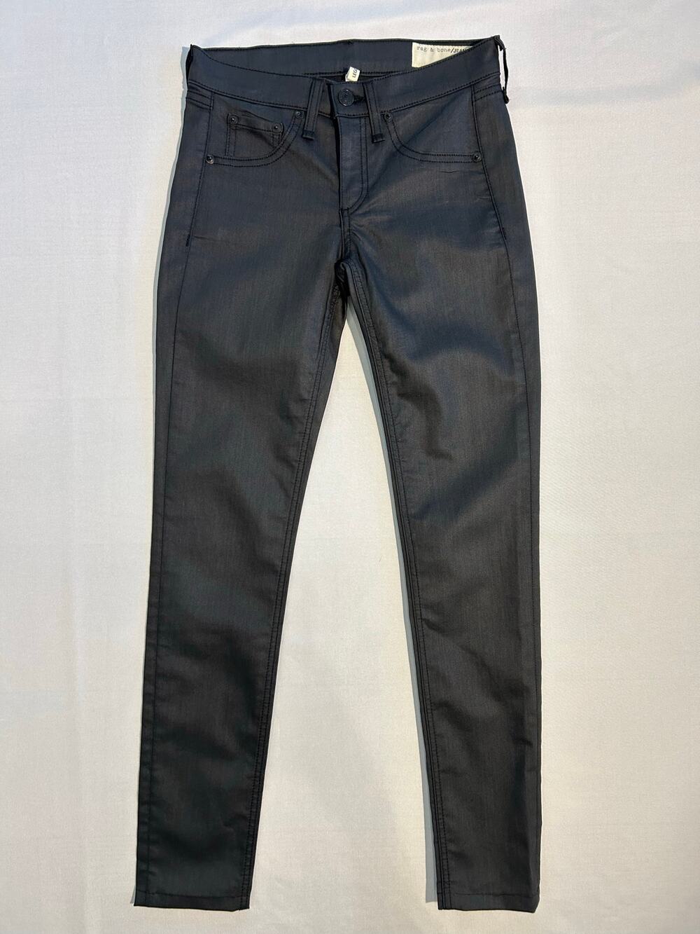 Rag & Bone Waxed Jean Legging Black Size 25